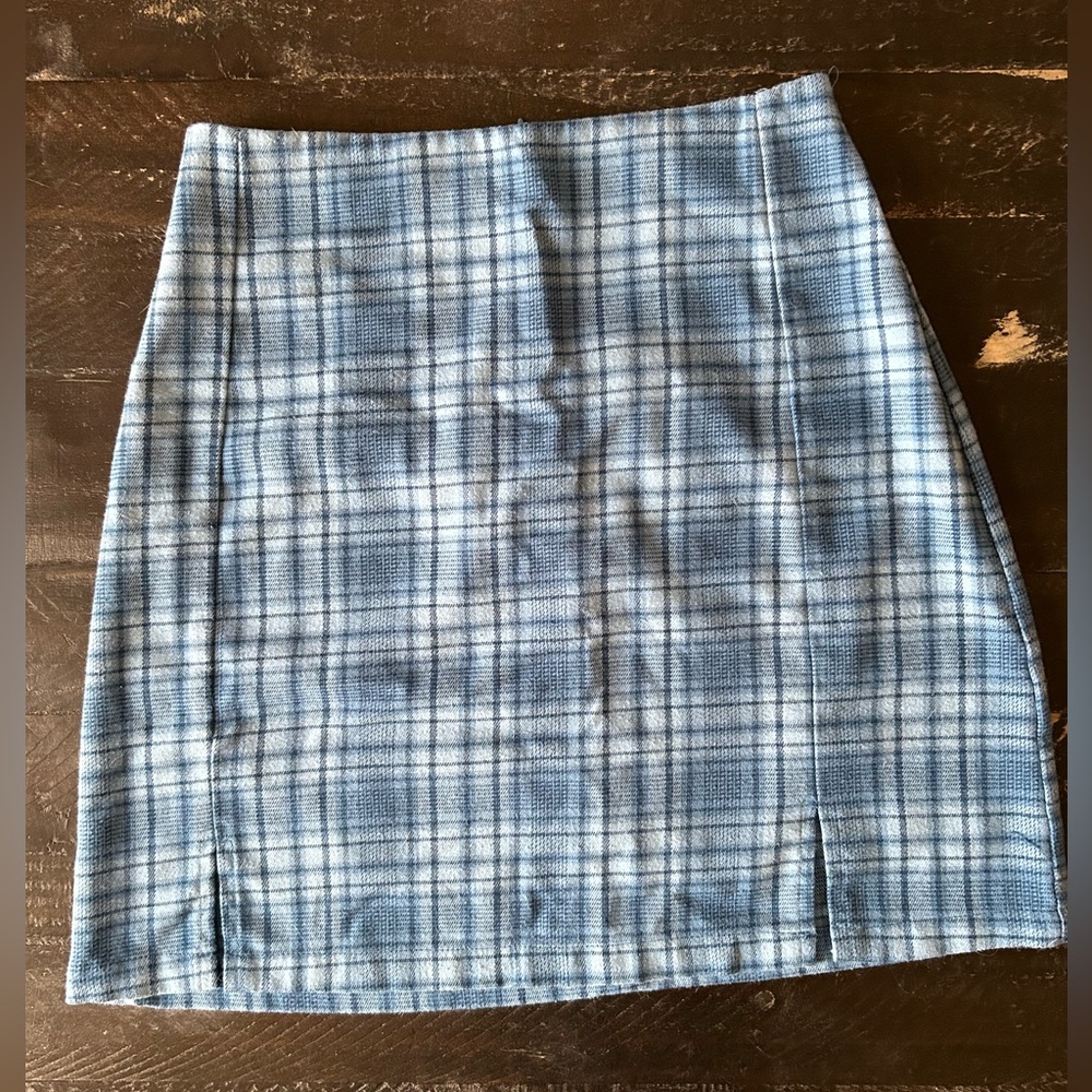 Brandy Melville John Gault mini skirt blue plaid